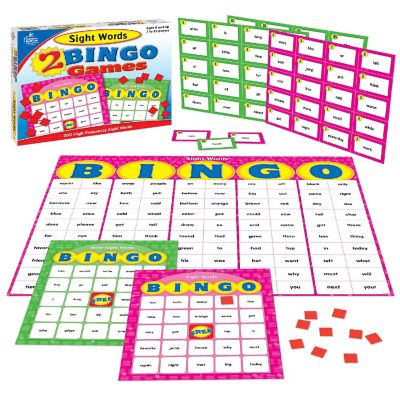 Carson Dellosa Sight Words Bingo Games&#8212;Learning Tools for Kindergarten and First Grade Reading Skills, Double-Sided Language, Vocabulary Building Game Cards Image 1