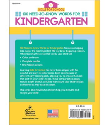 Carson Dellosa Skills for School 100 Need-to-Know Words for Kindergarten Activity Book Image 2