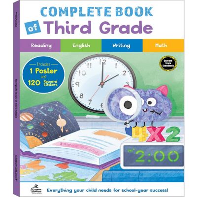Carson Dellosa The Complete Book of 3rd Grade Workbook, Reading Comprehension, Math and More for Classroom or Homeschool Image 1