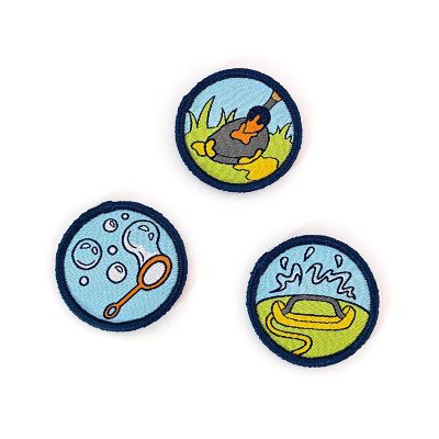 Carter Joey: Backyard Fun Patches - 3 Colorful Embroidered&amp;#160;Hook And Loop&amp;#160;Patches Image 1