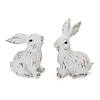 Carved Bunny Figurine (Set Of 6) 3.25"H, 3.75"H Resin Image 1