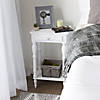 Carved White Side Table 17.75X13X28" Image 4