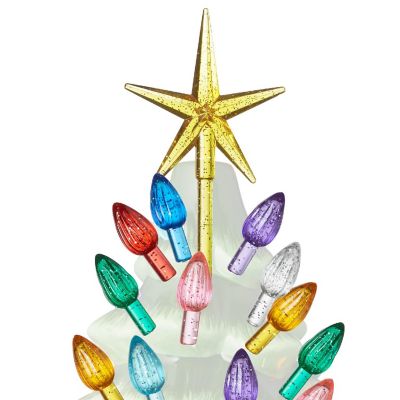 Casafield 108 Replacement Silver Glitter Ceramic Christmas Tree Light Bulbs 3 Star Toppers Image 3