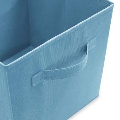 Casafield 12 Collapsible 11" Fabric Cubby Cube Storage Bin Baskets for Shelves - Baby Blue Image 2