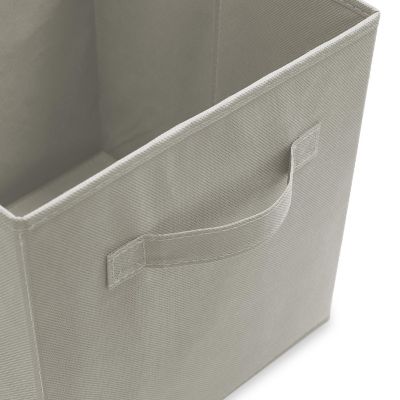 Casafield 12 Collapsible 11" Fabric Cubby Cube Storage Bin Baskets for Shelves, Light Gray Image 2