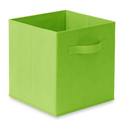 Casafield 12 Collapsible 11" Fabric Cubby Cube Storage Bin Baskets for Shelves, Lime Green Image 1