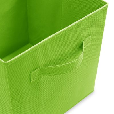 Casafield 12 Collapsible 11" Fabric Cubby Cube Storage Bin Baskets for Shelves, Lime Green Image 2