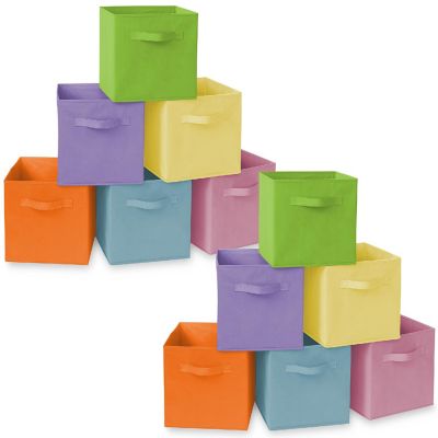 Casafield 12 Collapsible 11" Fabric Cubby Cube Storage Bin Baskets for Shelves, Multicolor Image 1