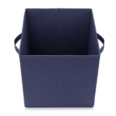 Casafield 12 Collapsible 11" Fabric Cubby Cube Storage Bin Baskets for Shelves - Navy Blue Image 3