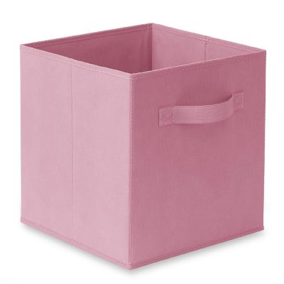 Casafield 12 Collapsible 11" Fabric Cubby Cube Storage Bin Baskets for Shelves - Pink Image 1
