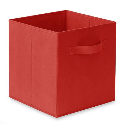 Casafield 12 Collapsible 11" Fabric Cubby Cube Storage Bin Baskets for Shelves - Red Image 1