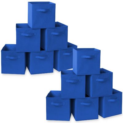 Casafield 12 Collapsible 11" Fabric Cubby Cube Storage Bin Baskets for Shelves, Royal Blue Image 1
