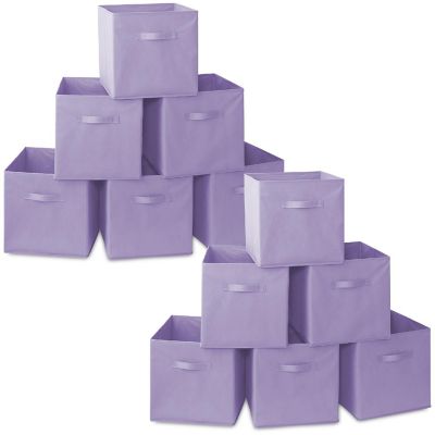 Casafield 12 Collapsible 13" Fabric Cubby Cube Storage Bin Baskets for Shelves - Lavender Image 1