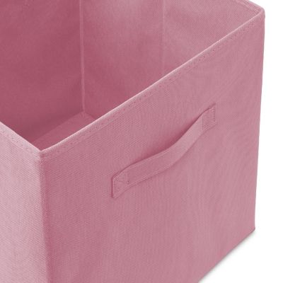 Casafield 12 Collapsible 13" Fabric Cubby Cube Storage Bin Baskets for Shelves - Pink Image 2