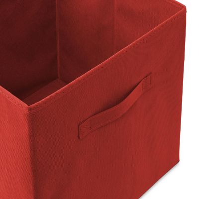 Casafield 12 Collapsible 13" Fabric Cubby Cube Storage Bin Baskets for Shelves - Red Image 2