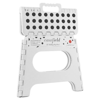 Casafield 2 Pack - 11" Collapsible Kids Folding Plastic Kitchen Step Foot Stool, White Image 1