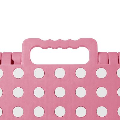 Casafield 2 Pack - 9" Collapsible Kids Folding Plastic Kitchen Step Foot Stool, Pink Image 3