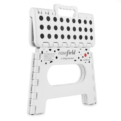 Casafield 2 Pack - 9" Collapsible Kids Folding Plastic Kitchen Step Foot Stool, White Image 1