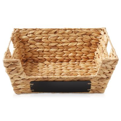 Casafield 2pk Wide Pantry Baskets, Hyacinth Wicker Kitchen Shelf Storage Bins, Natural Image 2