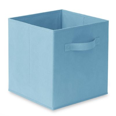 Casafield 6 Collapsible 11" Fabric Cubby Cube Storage Bin Baskets for Shelves - Baby Blue Image 1