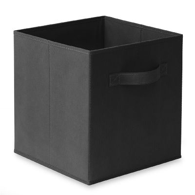 Casafield 6 Collapsible 11" Fabric Cubby Cube Storage Bin Baskets for Shelves - Black Image 1