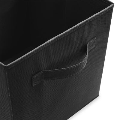 Casafield 6 Collapsible 11&quot; Fabric Cubby Cube Storage Bin Baskets for Shelves - Black Image 2