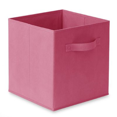 Casafield 6 Collapsible 11" Fabric Cubby Cube Storage Bin Baskets for Shelves - Hot Pink Image 1