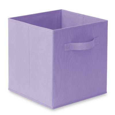 Casafield 6 Collapsible 11" Fabric Cubby Cube Storage Bin Baskets for Shelves - Lavender Image 1