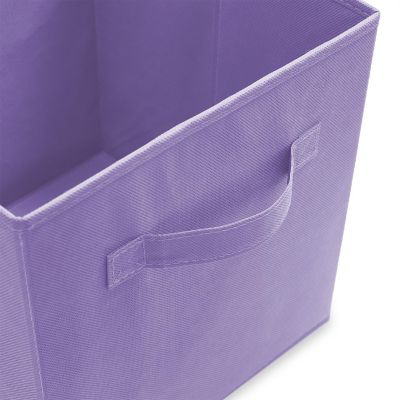 Casafield 6 Collapsible 11" Fabric Cubby Cube Storage Bin Baskets for Shelves - Lavender Image 2
