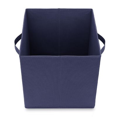 Casafield 6 Collapsible 11" Fabric Cubby Cube Storage Bin Baskets for Shelves - Navy Blue Image 3