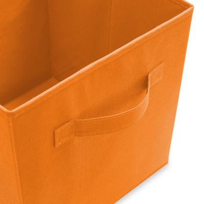 Casafield 6 Collapsible 11" Fabric Cubby Cube Storage Bin Baskets for Shelves - Orange Image 2
