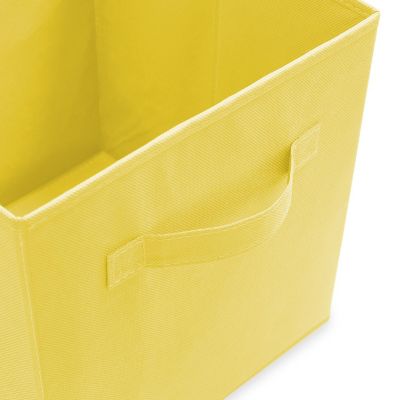 Casafield 6 Collapsible 11" Fabric Cubby Cube Storage Bin Baskets for Shelves - Yellow Image 2