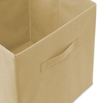 Casafield 6 Collapsible 13" Fabric Cubby Cube Storage Bin Baskets for Shelves - Beige Image 2
