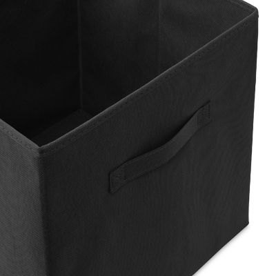 Casafield 6 Collapsible 13" Fabric Cubby Cube Storage Bin Baskets for Shelves - Black Image 2