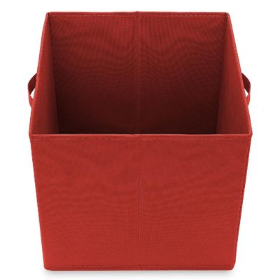 Casafield 6 Collapsible 13" Fabric Cubby Cube Storage Bin Baskets for Shelves - Red Image 3