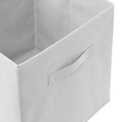 Casafield 6 Collapsible 13" Fabric Cubby Cube Storage Bin Baskets for Shelves - White Image 2