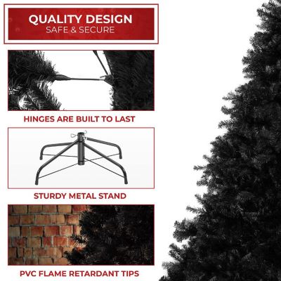 Casafield 6FT Black Spruce Realistic Artificial Holiday Christmas Tree with Metal Stand Image 2