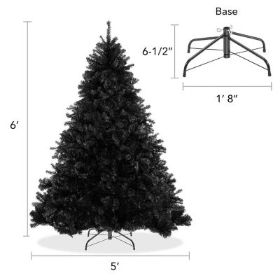 Casafield 6FT Black Spruce Realistic Artificial Holiday Christmas Tree with Metal Stand Image 3