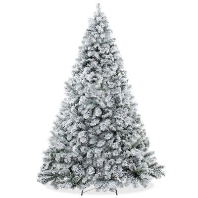 Casafield 6FT Snow-Flocked Pine Realistic Artificial Holiday Christmas Tree with Stand Image 1