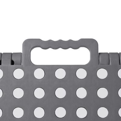 Casafield 9" Collapsible Folding Plastic Kitchen Step Foot Stool with Handle - Gray Image 3