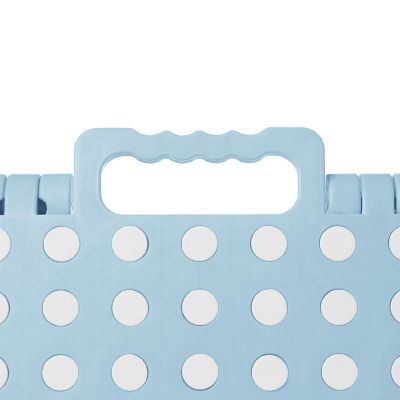 Casafield 9" Collapsible Folding Plastic Kitchen Step Foot Stool with Handle - Light Blue Image 3