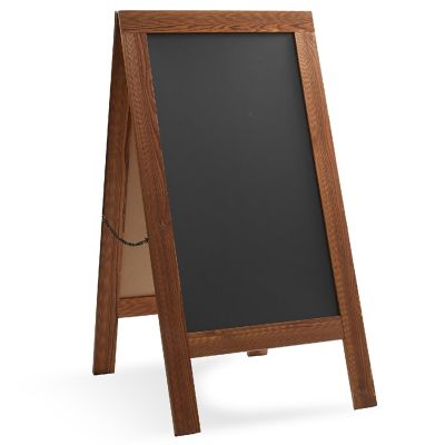 Casafield A Frame Chalkboard Sign, 40"x20" Double-Sided Magnetic Menu Board, Rustic Brown Image 1