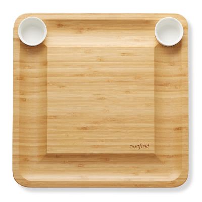 Casafield Bamboo Cheese Board Gift Set, Wooden Charcuterie Serving Tray w/ Bowls & Knives Image 2