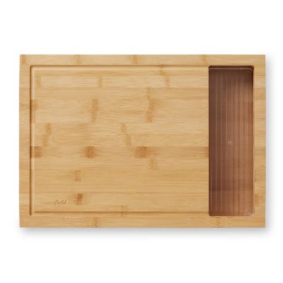 Casafield Bamboo Cutting Board Set with Juice Groove & Food Storage Container Trays, Lids Image 2