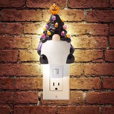 Casafield Ceramic Black Halloween Gnome Plug-in Decorative Night Light Image 1