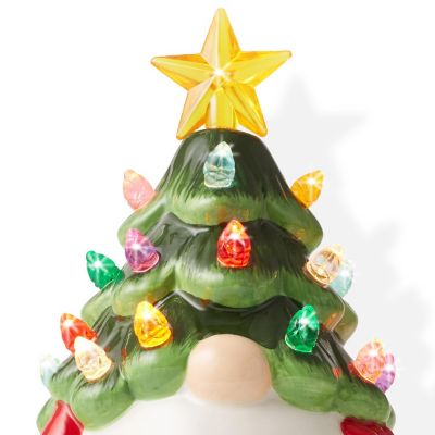 Casafield Ceramic Green Christmas Gnome Plug-in Decorative Night Light Image 2