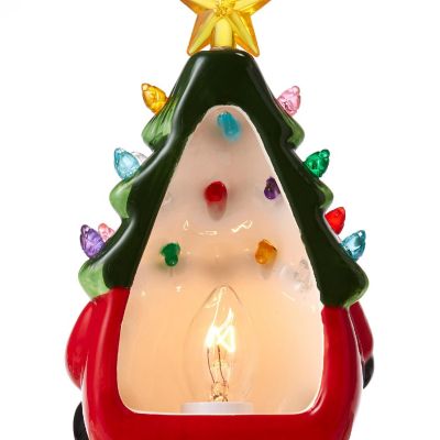 Casafield Ceramic Green Christmas Gnome Plug-in Decorative Night Light Image 3