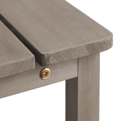 Casafield Wood Adirondack Side Table with Shelf for Patio and Deck, Gray Image 3