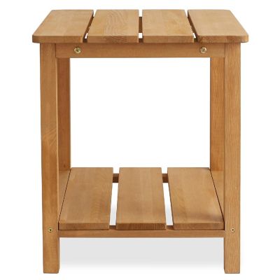 Casafield Wood Adirondack Side Table with Shelf for Patio and Deck, Natural Image 2