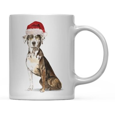 Catahoula Leopard Dog Santa Hat Mug Image 2